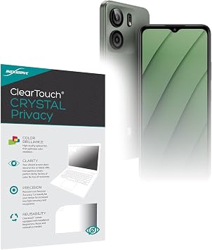 BoxWave Screen Protector Compatible with BLU F5 Smartphone 6.6 in - ClearTouch Crystal Privacy 2-Pack, Privacy Screen Protector Flexible Film Clear