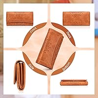 Vista 82 de Aphison - Cartera larga de cuero suave RFID para mujer, con caja de regalo