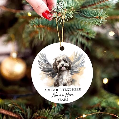 Vista 108 de Adorno conmemorativo personalizado de Bulldog Inglés – Alas de ángel, regalo de Navidad personalizado para perro, mamá y papá Adorno de Bulldog