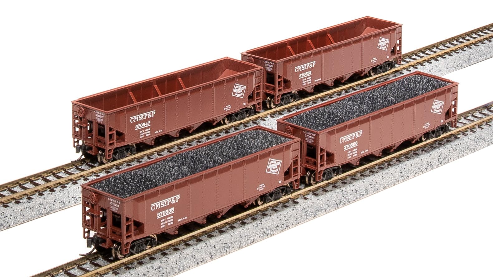 Broadway Limited 7428 ARA 70-Ton Quad Hopper, MILW, 30s/40s CMStP&P, 4-Pack A, N