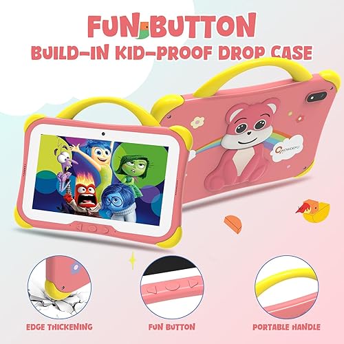 Miniatura 5 de CWOWDEFU Tablet para niños, 8 GB+64 GB, expansión de 1 TB, tableta Android 14 para niños de 7 pulgadas Pro, aprendizaje de niños pequeños con funda,