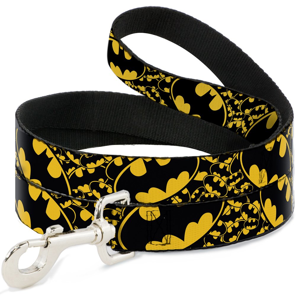 Laisse pour chien chauve-souris jaune et noire 1m80 de long et 3,8cm de large pour balade