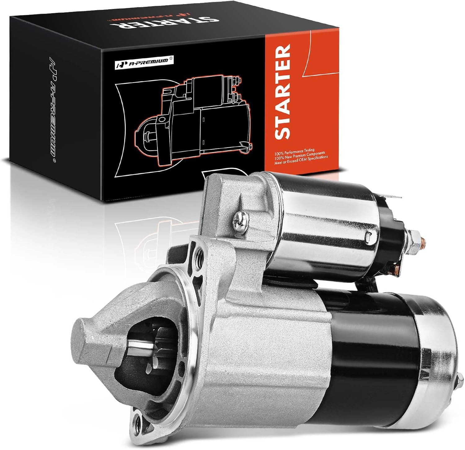 A-Premium Starter Motor Compatible with Kia Magentis Optima 2001-2006 L4 2.4L & Hyundai Santa Fe 2001-2006 L4 2.4L, Sonata 1999-2005 L4 2.4L, 1.2KW 12V 8 Teeth CW Clockwise, Replace# 410-46005 SMN0007