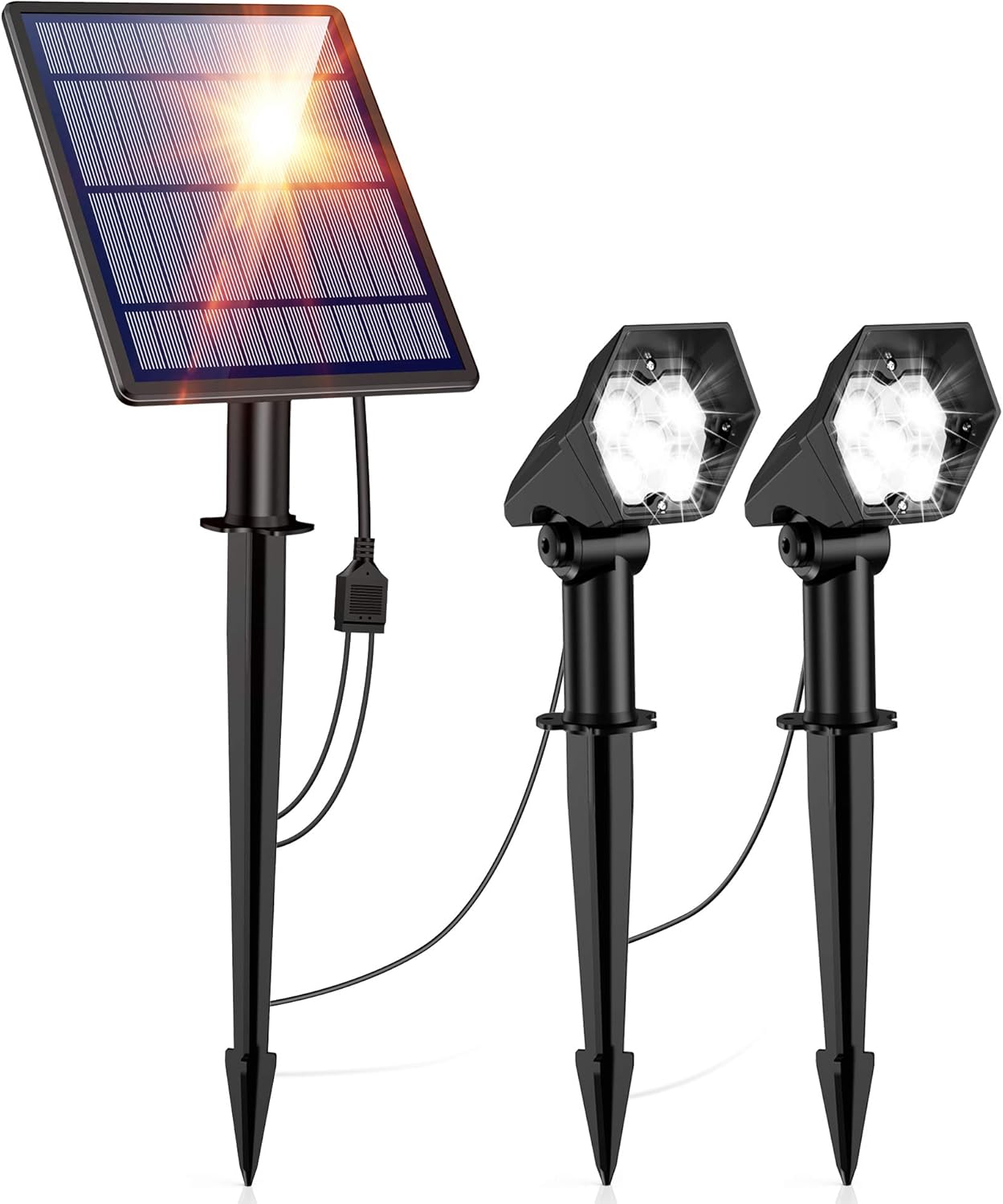 solar lights outdoor on Spotlights Solar Landscape Spotlights 2 In 1 Waterproof 5 Led Solar Lights Wall Lights Auto On Off Outdoor Solar Landscaping Lights For Yard Garden Driveway Porch Walkway Pool Patio Solar Lights Outdoor 2 Pack Lighting
