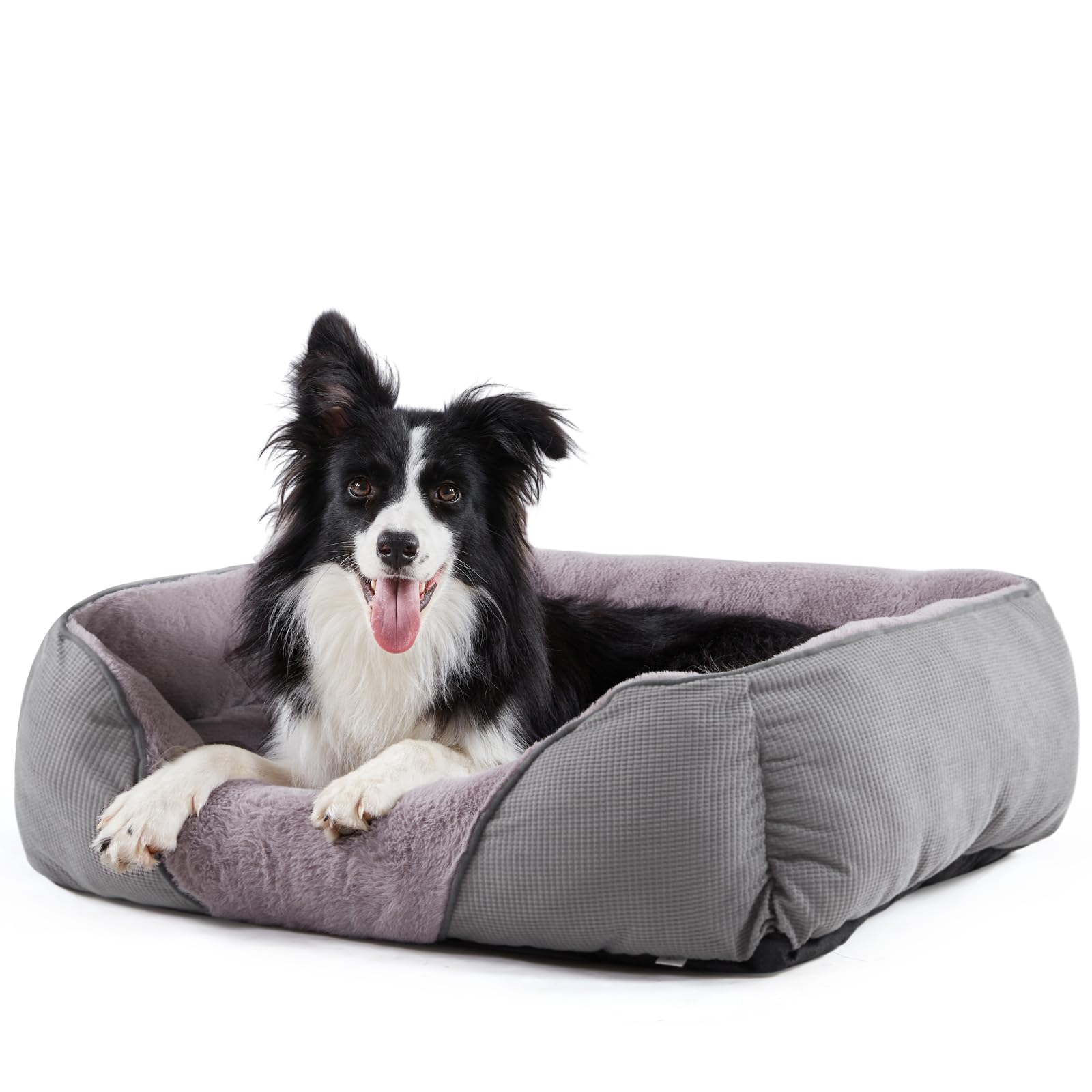 MIXJOY Hundebett Mittelgroß – Weiches Samt-Sofa, Orthopädisch, Waschbar, Rutschfeste Unterseite, 76x61 Cm