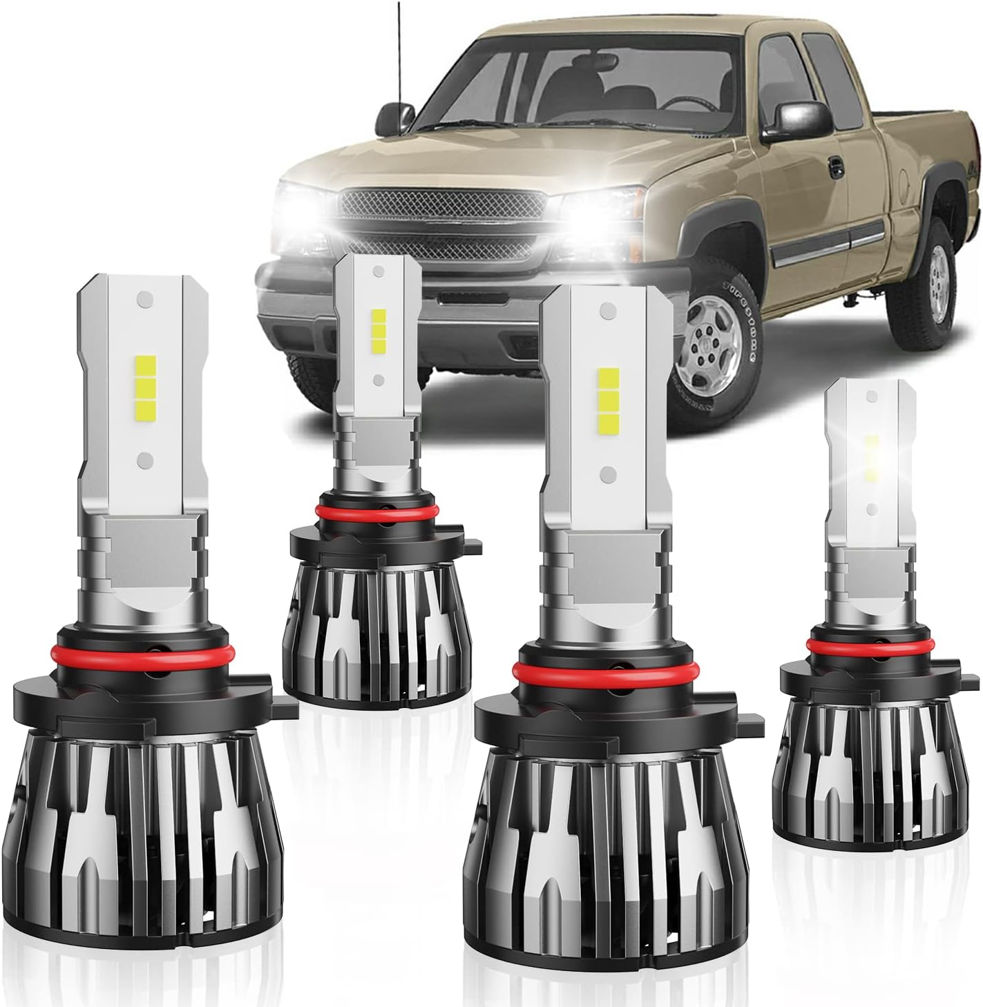 4PCS Fog Bulbs Compatible with Chevy Silverado/GMC Sierra 1999 2000 2001 2002 2003 2004 2005 2006