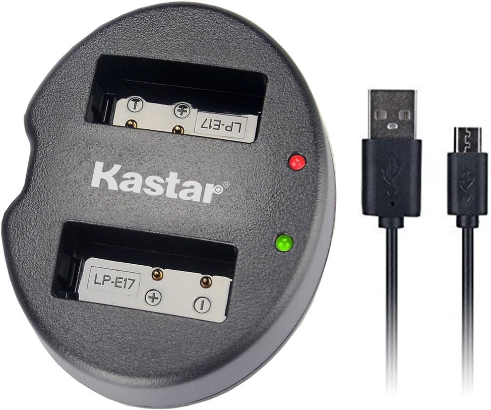 Kastar Dual USB Charger for LP-E17, LC-E17, LC-E17C and EOS M3, EOS Rebel T6i, EOS Rebel T6s, EOS 750D, EOS 760D, EOS 8000D, Kiss X8i Camera