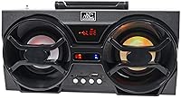 Vista 5 de NYC Acoustics NPB3 Dual 4 "Altavoz Bluetooth Boombox portátil+USB/SD/LED+Remoto, Negro
