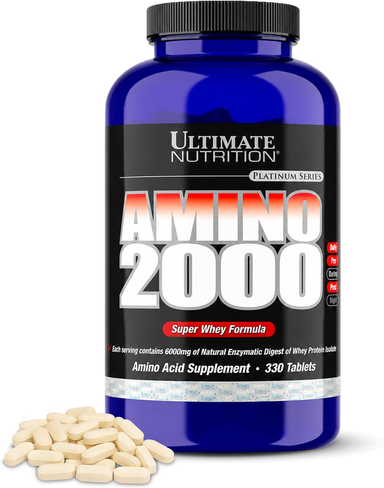 Amino 2000, Super Whey Formula, BCAA Tablets, 330 Count