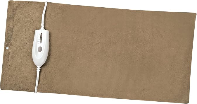 HealthWise Deluxe Extra Large 12 x 24 Heating Pad with Moist & Dry Heat | Four-Heat Settings | Soothing Warm Relief