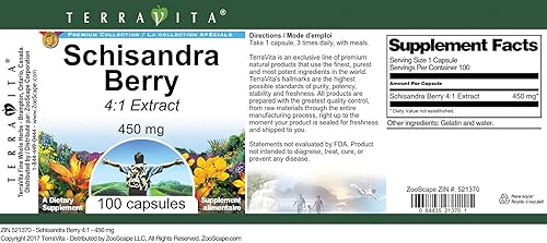 Miniatura 4 de Schisandra Berry 41-450 mg (100 Cápsulas, ZIN 521370)