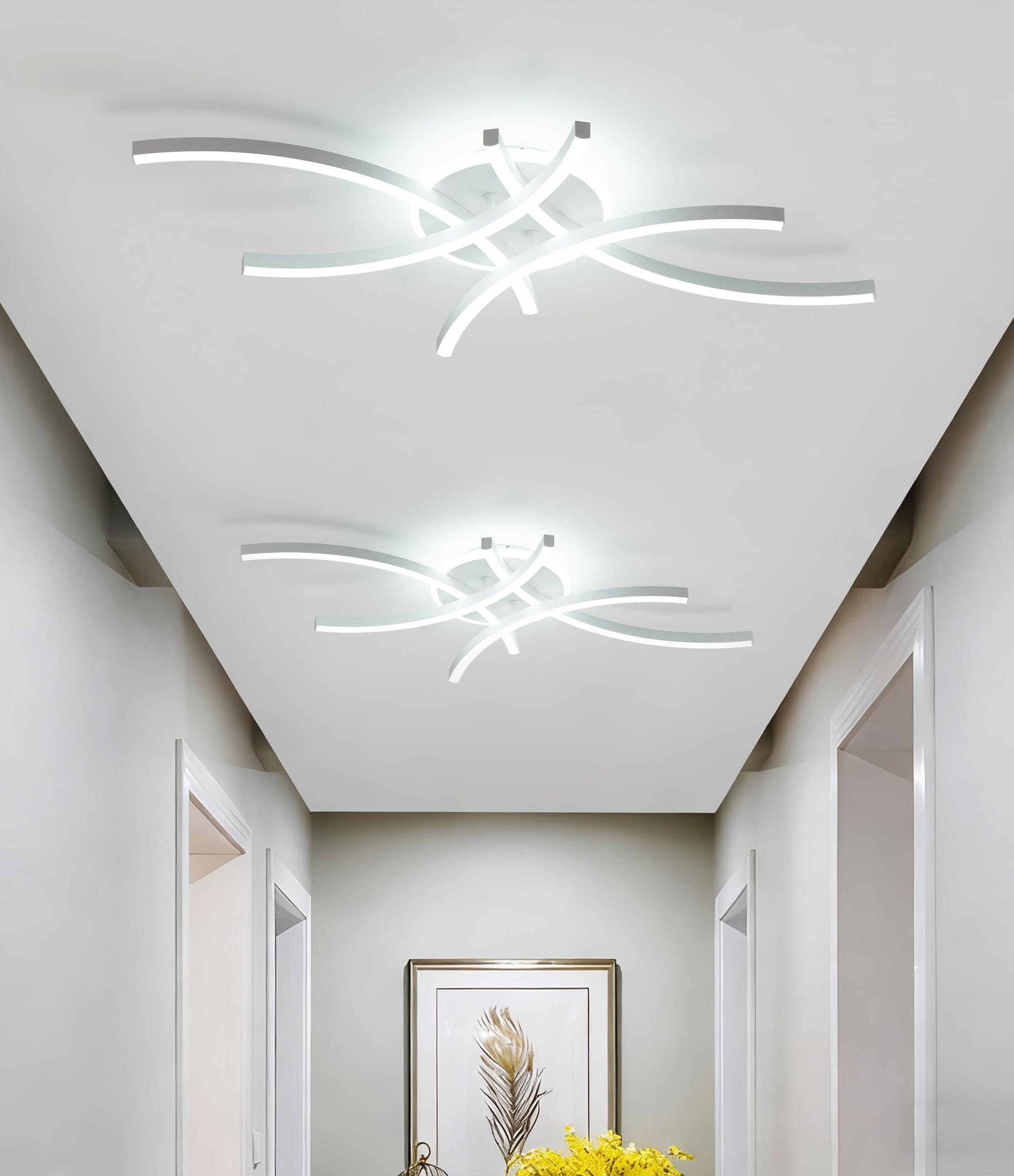 Lampa sufitowa LED do ściemniania, nowoczesny salon z funkcją pamięci 15 W Φ56 cm 3000-6000K, płatki kwiatów oświetlenie sypialni