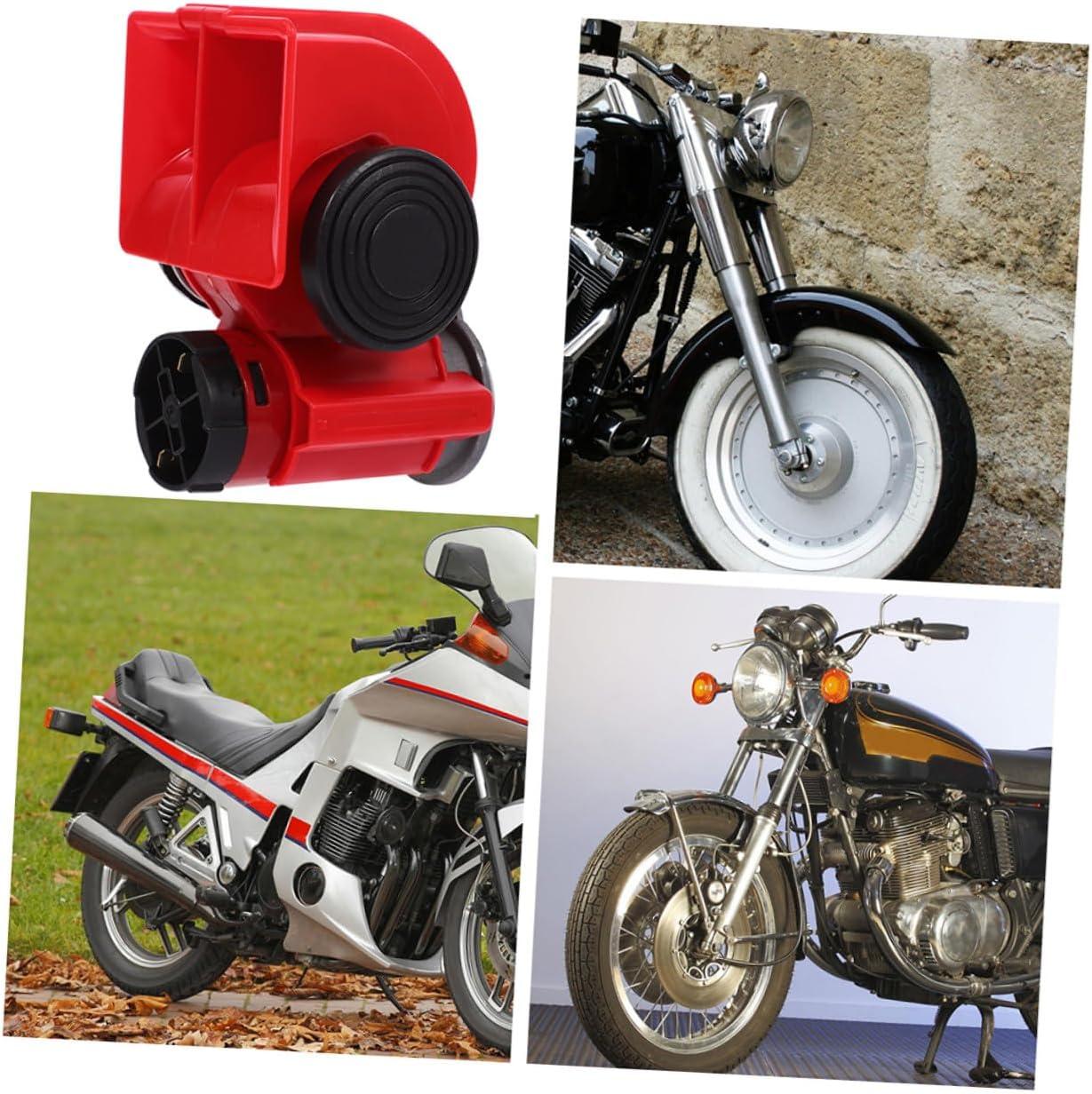 12v Red Electric Train Horn and Snail Air Horn for Cars and Trucks Loud Dual-tone Kit with Compressor for Automotive Exterior Accessories
