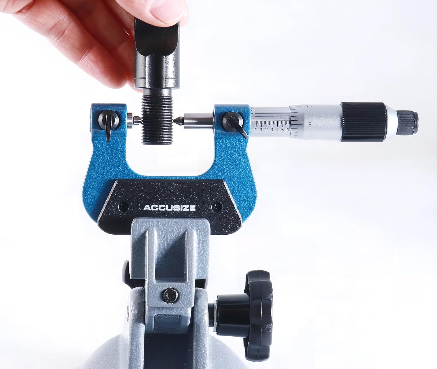 Accusize Industrial Tools 0-1'' by 0.001'' Screw Thread Micrometer with 5 Anvil in Fitted Box, S916-C750