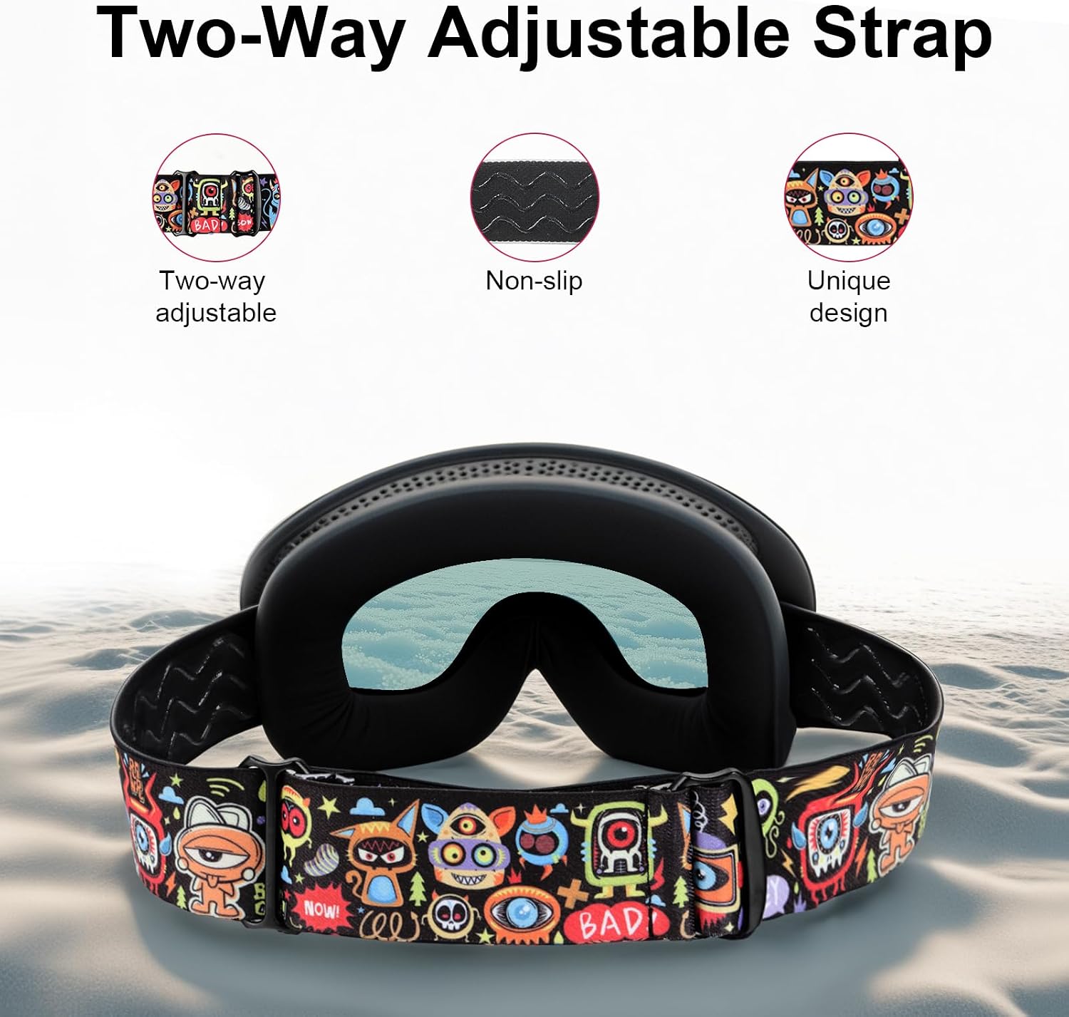 YooxArmor OTG Kids Ski Goggles, Snowboard Goggles Anti Fog UV400 for Kid 6-14 Years, Snow Goggles for Youth Boys Girls