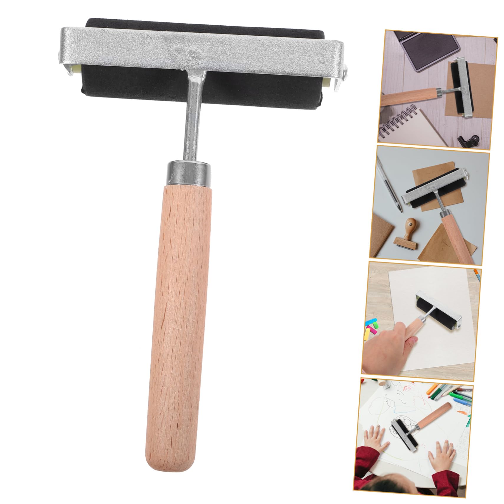 NUOBESTY 4piezas Rodillo De Tinta De Goma Para y Estampado Herramienta De Adultos Para Linograbados Superficie De y Manualidades