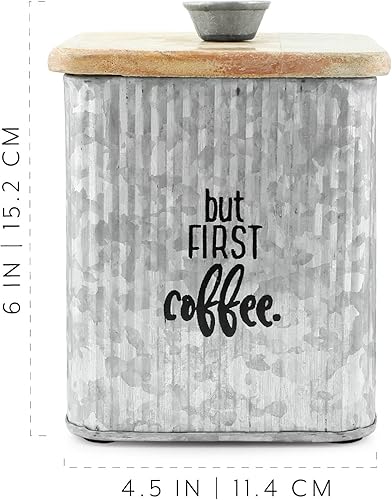 Vista 14 de AuldHome Design Recipientes de esmalte negro de granja (juego de 3); recipientes de almacenamiento para café, té y azúcar en esmalte negro y diseño