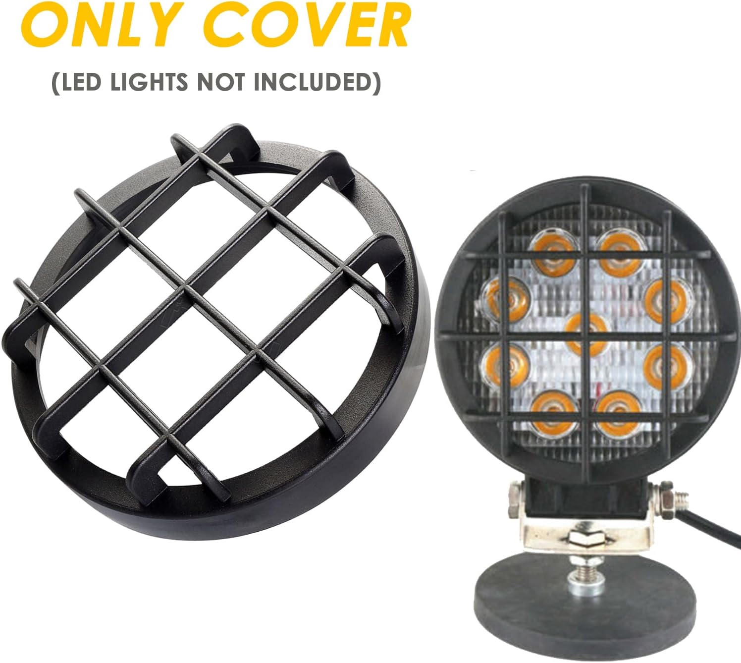 2Pcs 4 inch LED Pods Cover Round Light Cover Off Road Fog Lights Cover Driving Roof LED Light Bar Lens Cover Work Light Cover Dustproof Protective Covers for 4.5" Round Lights ATV UTV SUV Truck Boat