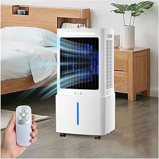 Climatiseur Mobile Sans Évacuation 12L avec Télécommande, Rafraîchisseur d'Air Évaporatif 4-en-1 Silencieux 30dB, Ventilat...