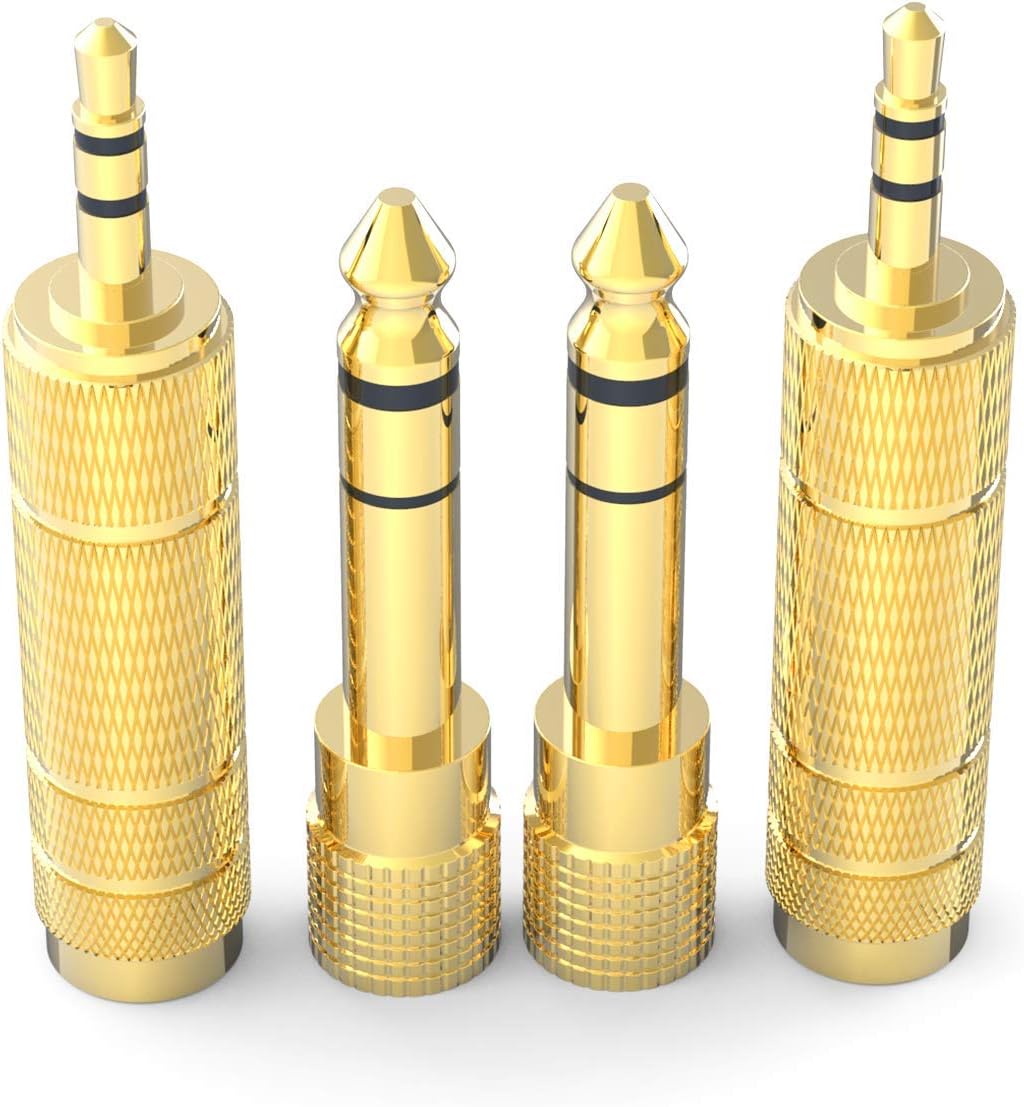 Eboot 4 Pezzi Adattatori Audio Da 6,35mm A 3,5mm E Viceversa - Set Maschio/Femmina Per Cuffie E Amplificatori