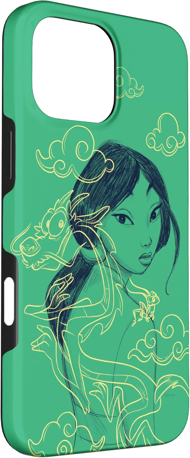iPhone 16 Pro Max Disney Princess Mulan and Mushu Green Case