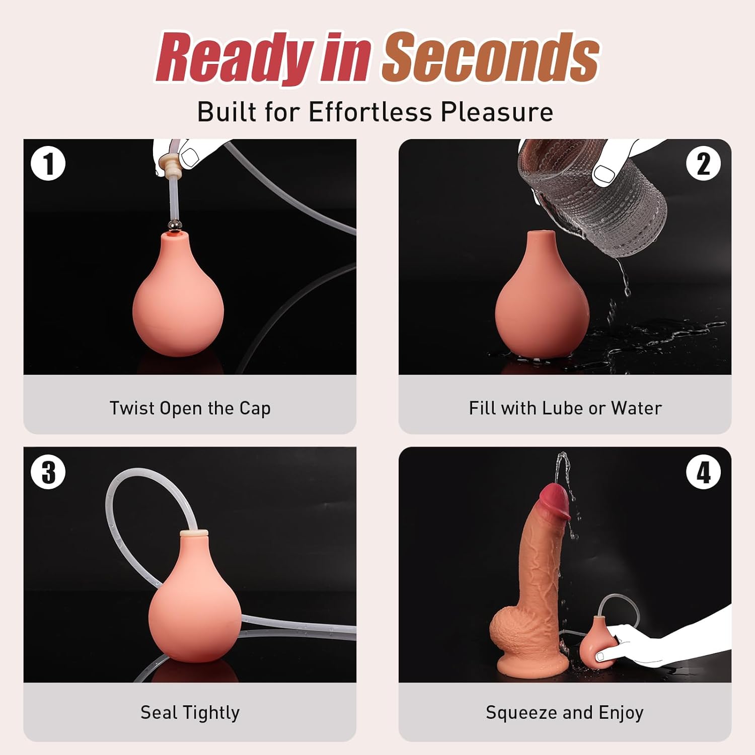 3.45" Diameter Huge Squirting Thick Dildo,15 Inch Realistic Ejaculating Silicone Dildos with Suction Cup,Big Girth Anal Cum Dildo for Deep Anal Stretching Play,Sex Toys for Women and Men
