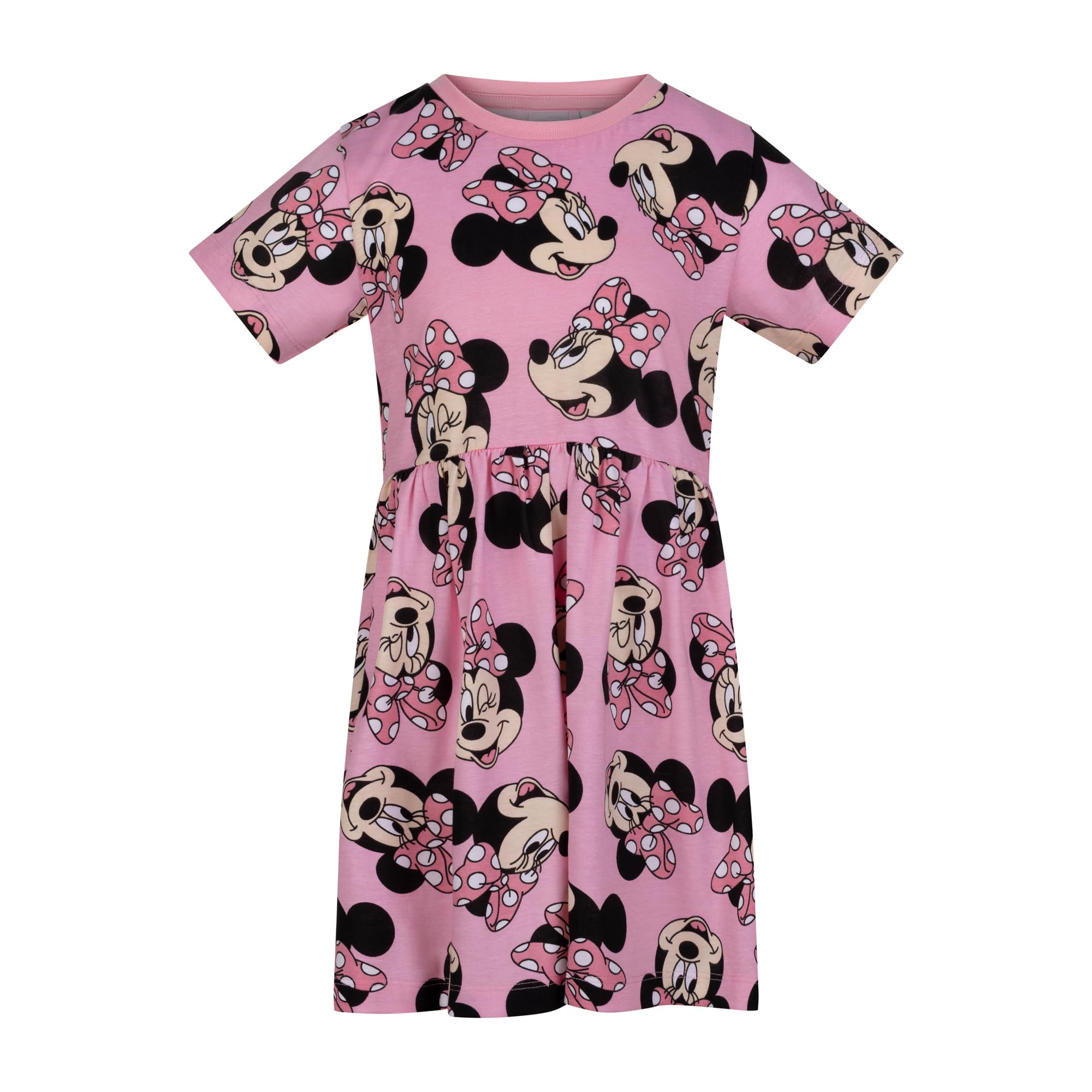 Disney Girls Minnie Mouse Aop Day Dress, 100% Cotton, Casual Dress, 18-24 Months: 92Cm, Pink