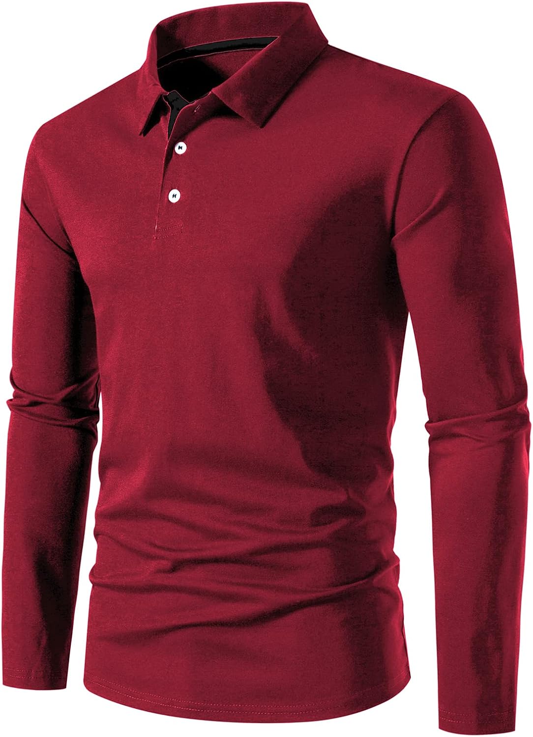 A WATERWANG Men's Long Sleeve Polo Shirts, Slim-fit Cotton Golf Polo Shirts Basic Designed - Image 2