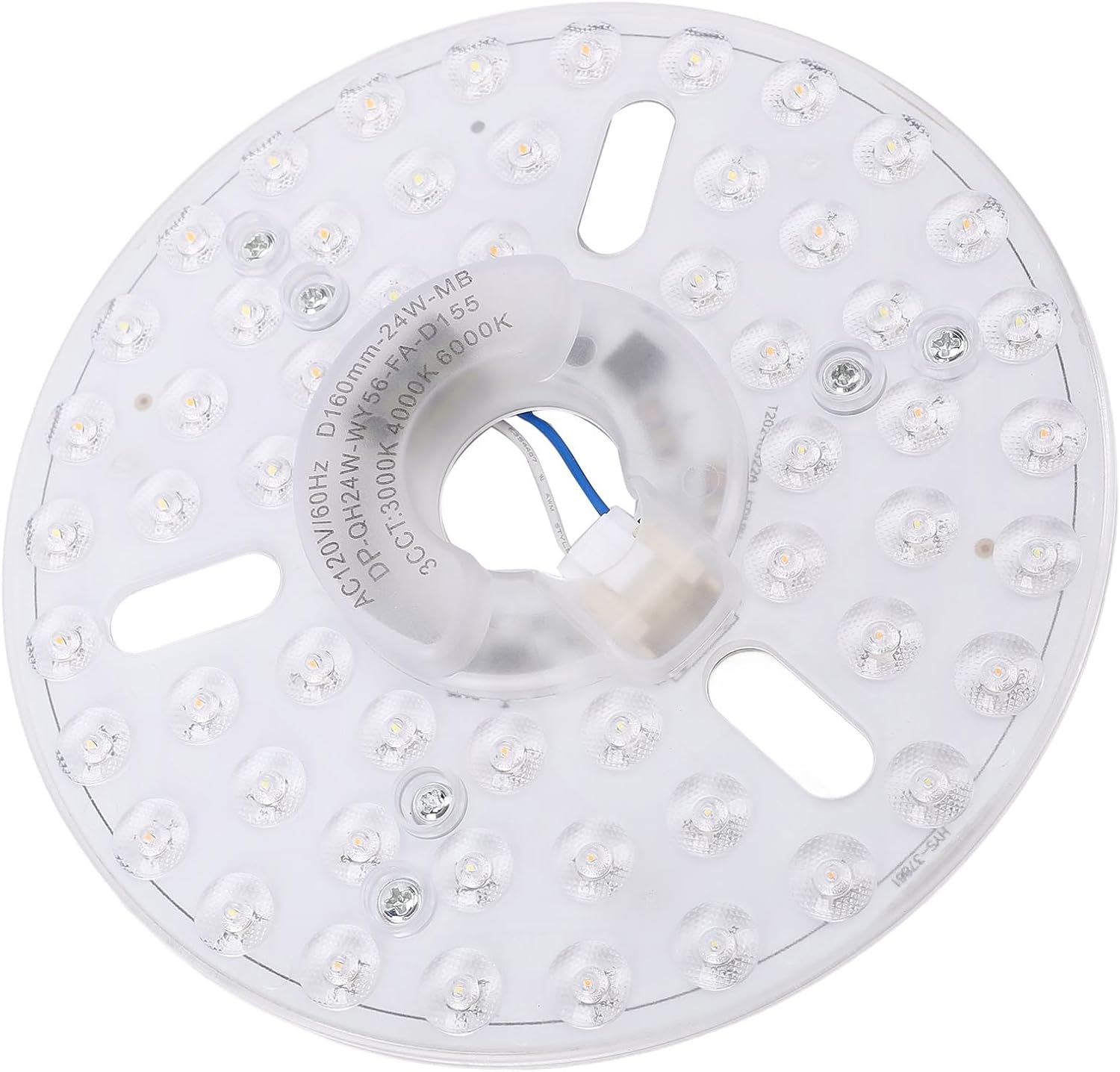 5.3 Inch Ceiling Fan LED Light Replacement, 24W Dimmable 3CCT 3000K 4000K 6000K Ceiling Fan Light Kit, Ceiling Light Replacement, LED Panel Retrofit Kit for Ceiling Light(Magnetic)