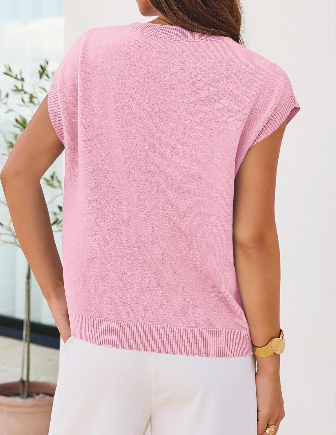 MEROKEETY Women's Summer Short Sleeve Sweater Vest Floral Knit Cute Pullover Tank Tops 2026 Trendy Fashion Spring Outfits
