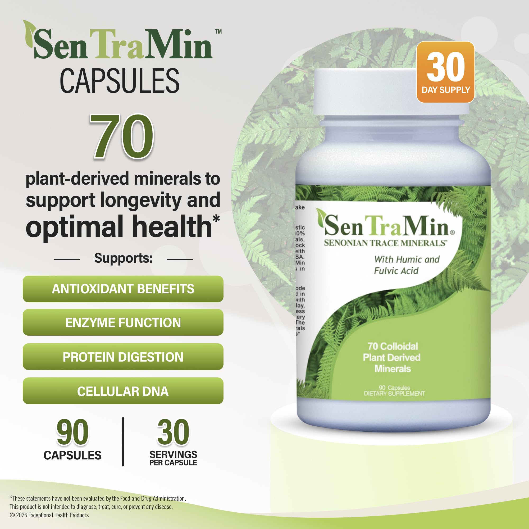 SenTraMin Plant Based Mineral Complex, 90 Vegetable Capsules — Amazon image 2