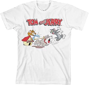 T-shirt Tom Et Jerry – Homme Taille L – Blanc, Manches Courtes – Édition 2020