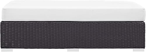 Vista 187 de Modway EEI-1911-EXP-ORA Convene - Muebles otomanos cuadrados de tela para patio, muebles de exterior, color naranja espresso Espresso Naranja