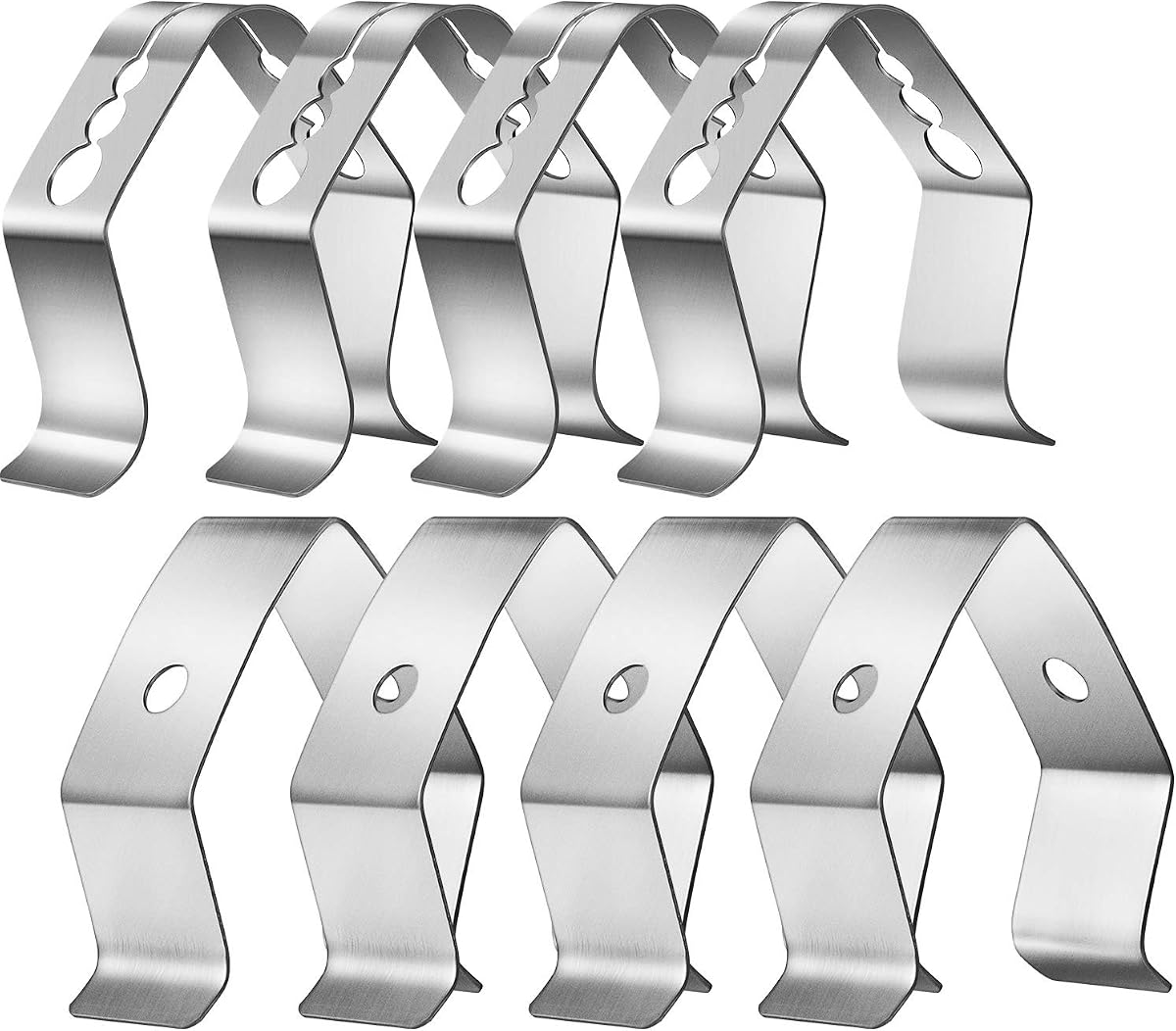8 Pcs Meat Grill Thermometer Probe Holder Clip, 2 Style Temp BBQ Camping | Thermometer Clip for BBQ, Ambient Temp Probe Holder, Fits Grill Smoker Oven, Secure Single or Three Hole Mount, 8 Pack
