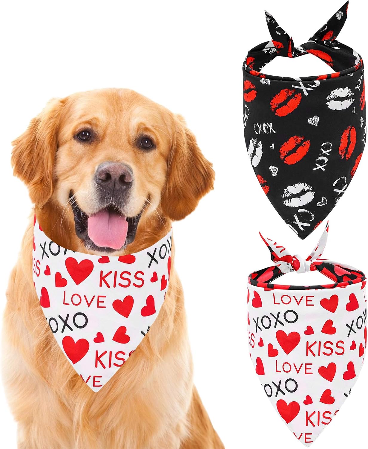 TRAVEL BUS Valentine's Day Dog Bandana, Valentine's Day Pets Scarf Triangle Bibs Kerchief Set, Pet Costume Accessories Decoration for…