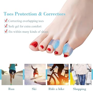 Toe Separators for Overlapping Toes, 10 Pack Gel Toe Spacers Straightener