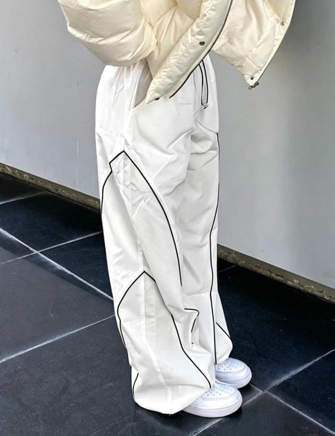 Summer Parachute Pants for Women Y2K Sweatpants Pockets High Elatic Waist Casual Sports Cargo Pants