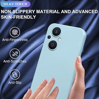 Phone Case for Oppo Reno 8 Lite 5g, Hard PC Elegant Cover for Oneplus Nord N20 5g Case Shockproof Pink Slim Aesthetic Cute Anti-Fingerprint (Blue)