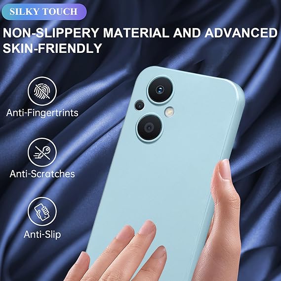 Phone Case for Oppo Reno 8 Lite 5g, Hard PC Elegant Cover for Oneplus Nord N20 5g Case Shockproof Pink Slim Aesthetic Cute Anti-Fingerprint (Blue)
