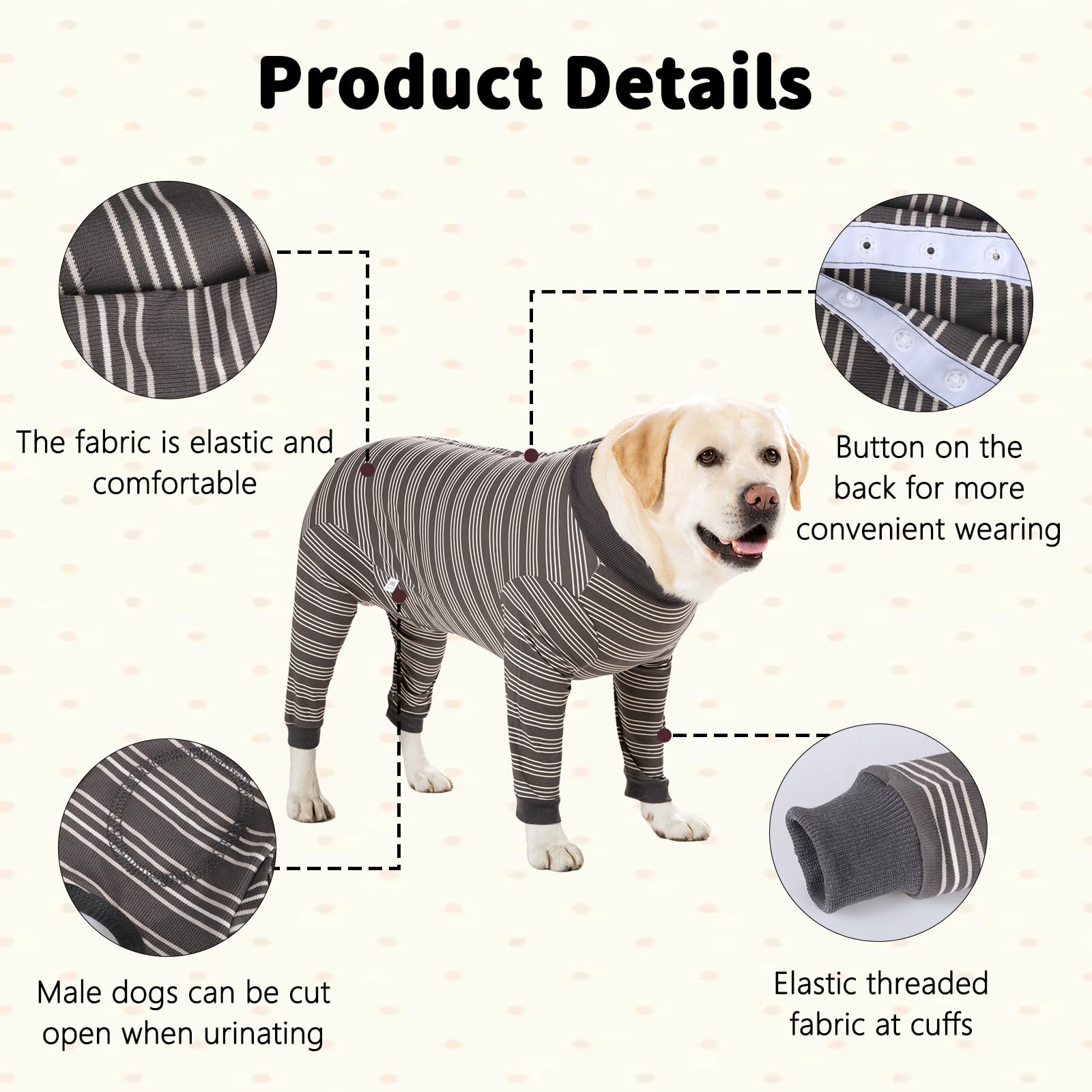 DoggieKit Dog Surgical Recovery Suit for Dogs After Surgery Dog Recovery Shirt, Pet Anti-licking Surgery Suits - Image 3