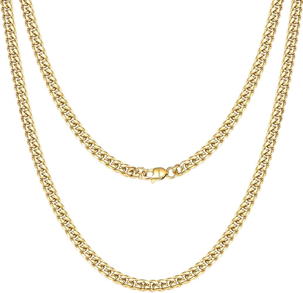 SytsLNKXXX Miami Cuban Chain Necklace for Men/Women,316L Stainless