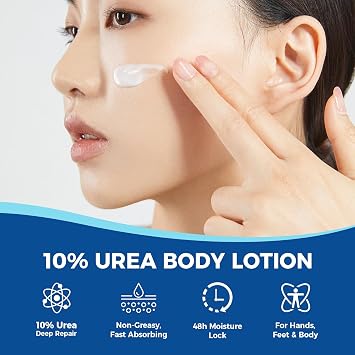 OUKEYA Urea Cream for Dry Chapped Skin with 10% Urea Deep Moisturizer Body Lotion, Softens & Soothes Hands Elbows Feet Hydrates Locks in Moisture, Fast Absorbing & Non-Greasy, 11.28 oz Large Capacity