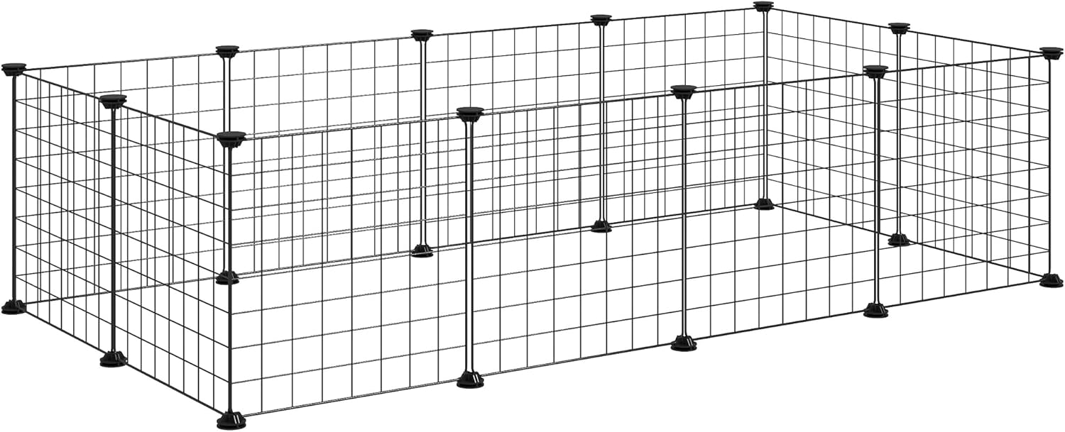 Pawhut Freigehege, Laufstall, Kleintierkäfig, Metallgeflecht, flexibel und umbaubar, Schwarz, 106 x 73 x 36 cm Pawhut Freigehege, Laufstall, Kleintierkäfig, Metallgeflecht, flexibel und umbaubar, Schwarz, 106 x 73 x 36 cm