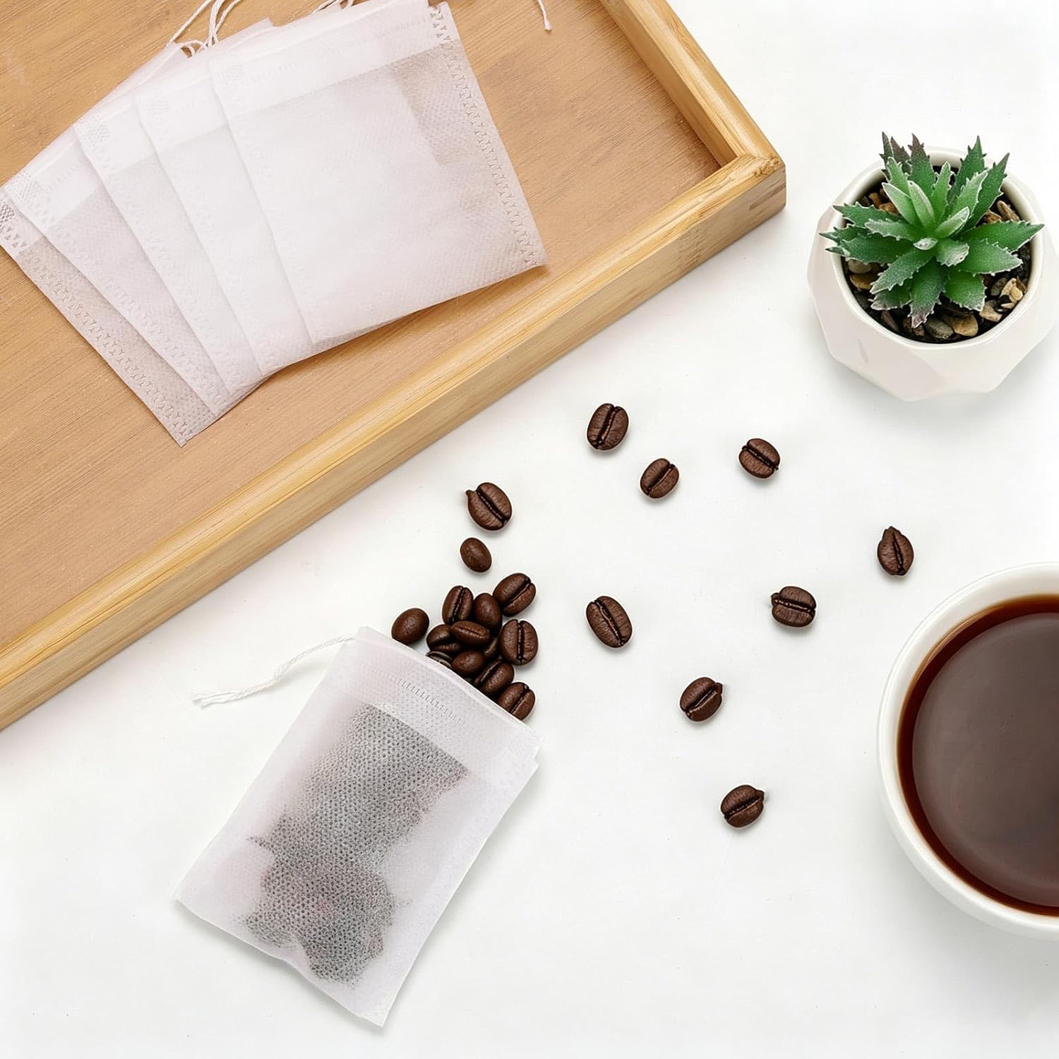 800Pcs Disposable Tea Bags, 3.54x2.76 Inch Empty Filter Bags Fillable Tea Infuser Sachets for Loose Leaf Tea, Coffee, Spice, Herbs