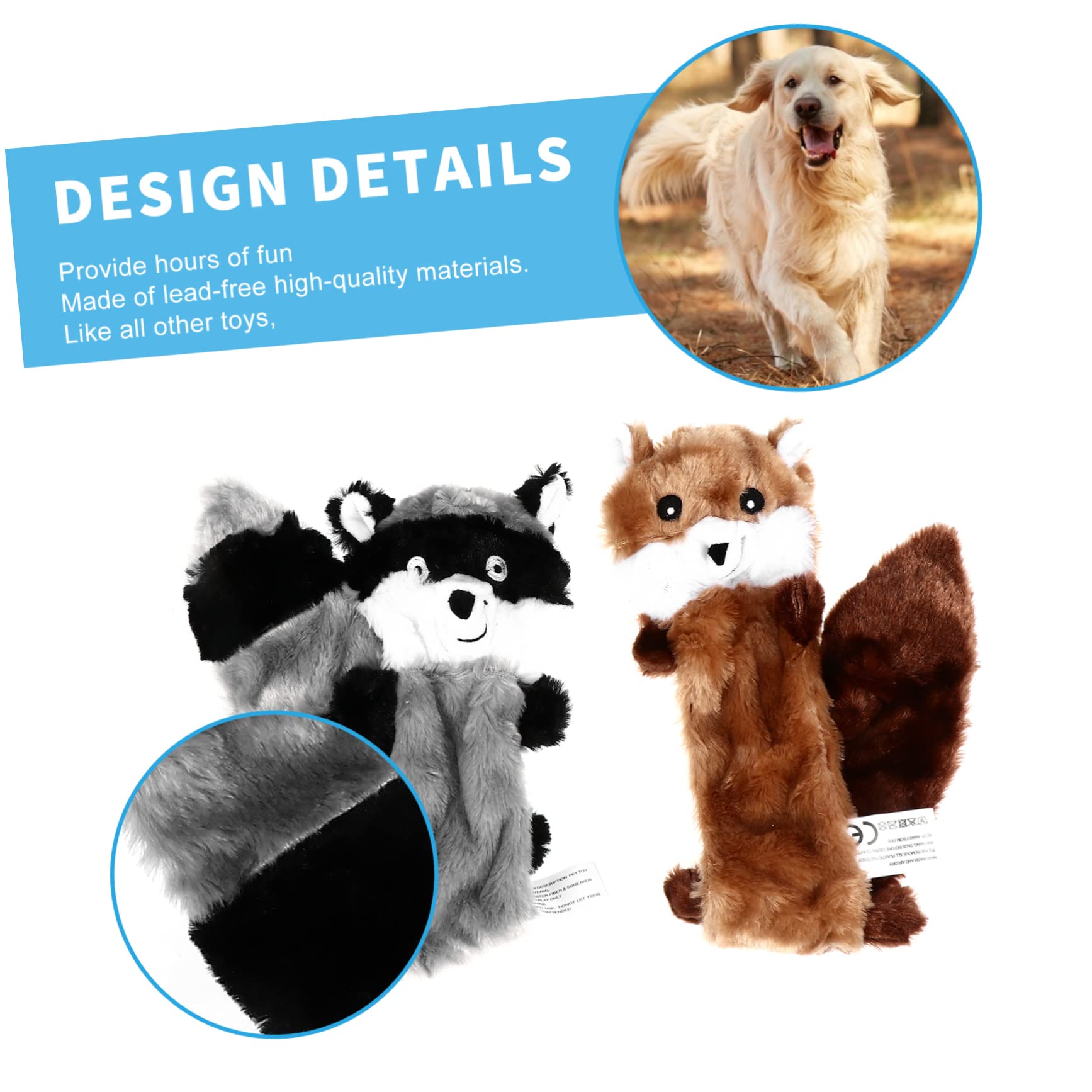 Kisangel 9pièces Jouets à Mordre pour Chien Peluche Squeaky sans Rembourrage Jouets Interactifs pour Chiots