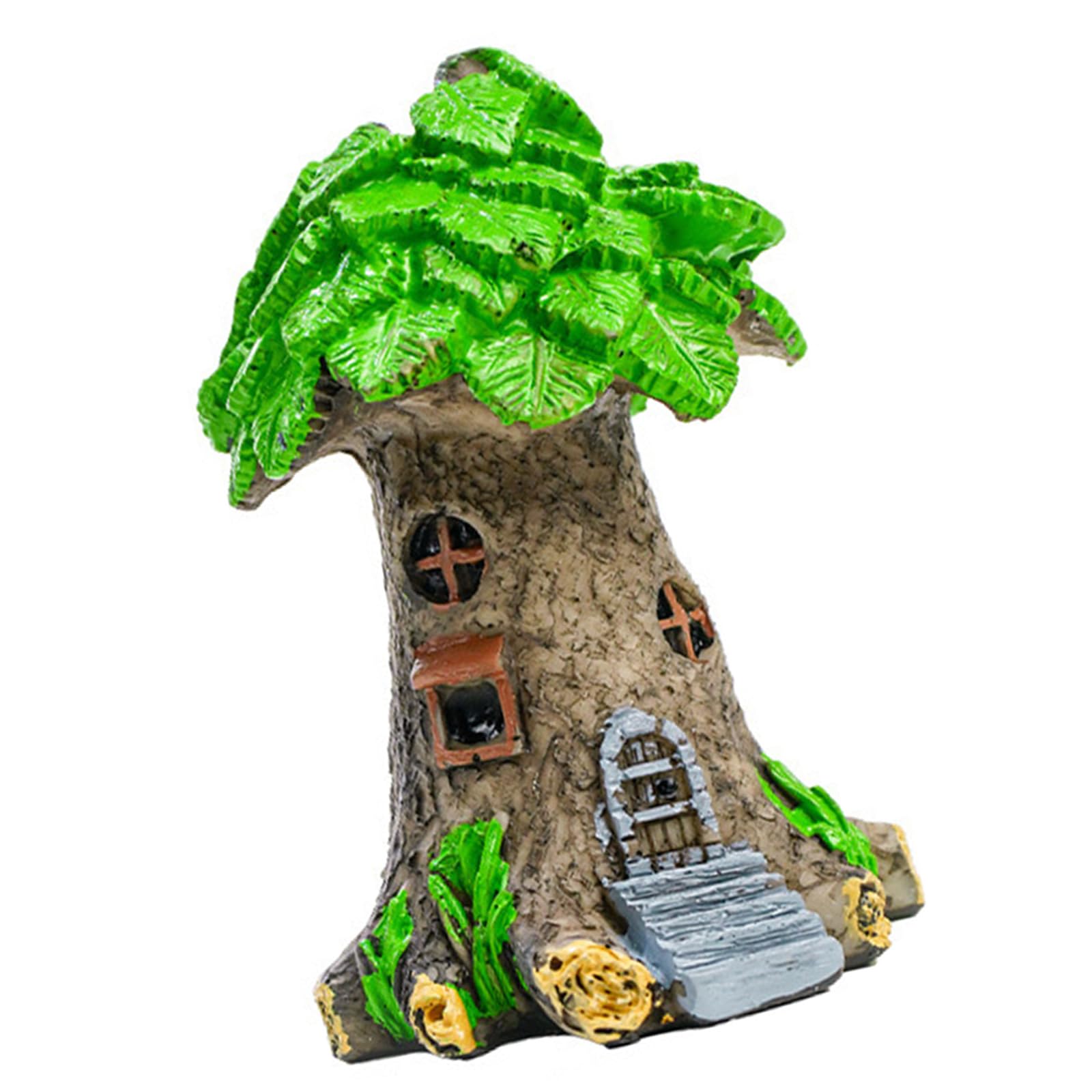 ZEPFJHE Detailed Miniature Tree Figure Artistic Composition Tree Resin Texture Perfect for Terrariums Setups and Bookshelf Styling Rosin