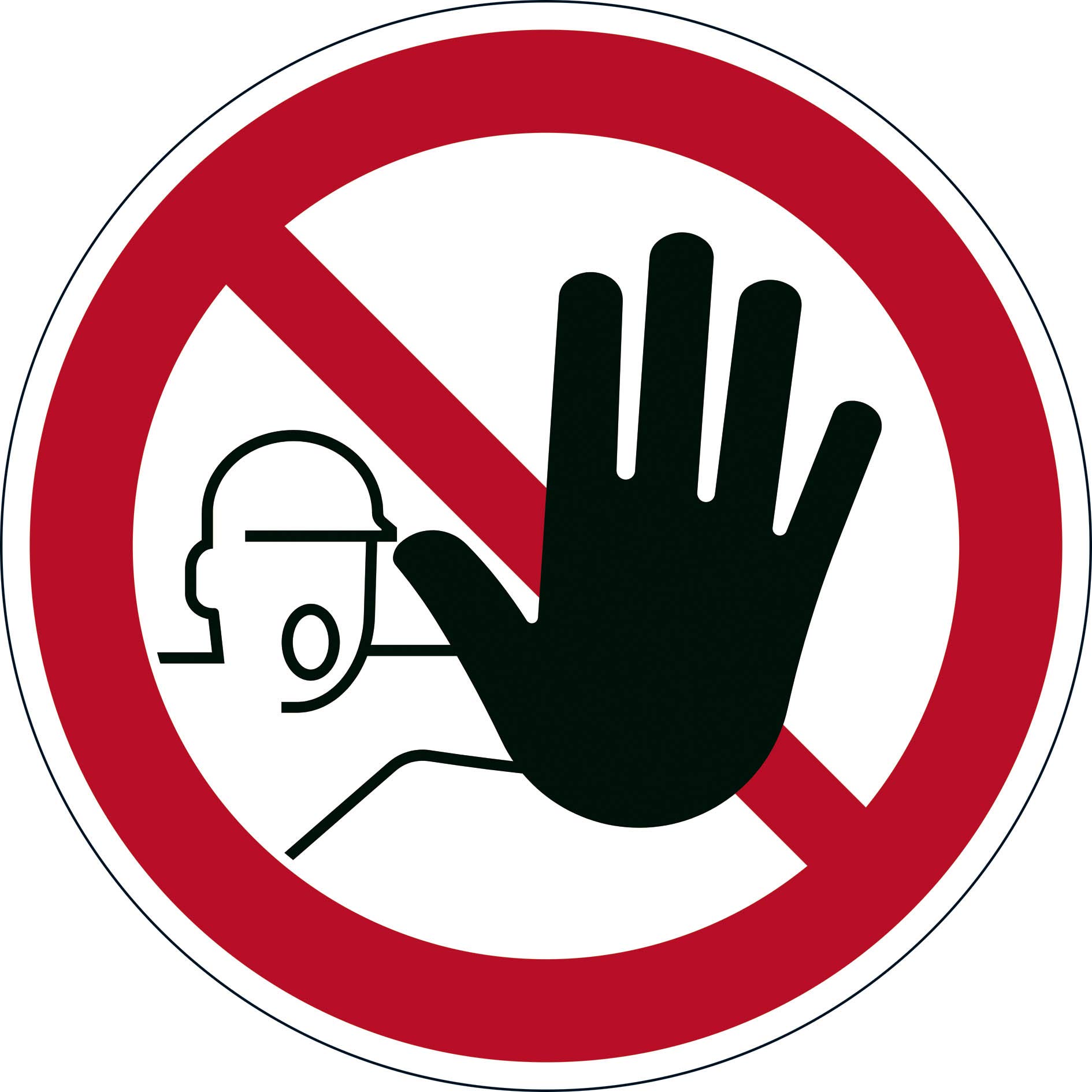 Durable Adhesive ISO "Entry Prohibited" Sign Safety Floor Sticker - 43cm - Attach to Any Smooth and Solid Floor - Easy to Install and Extremely Durable