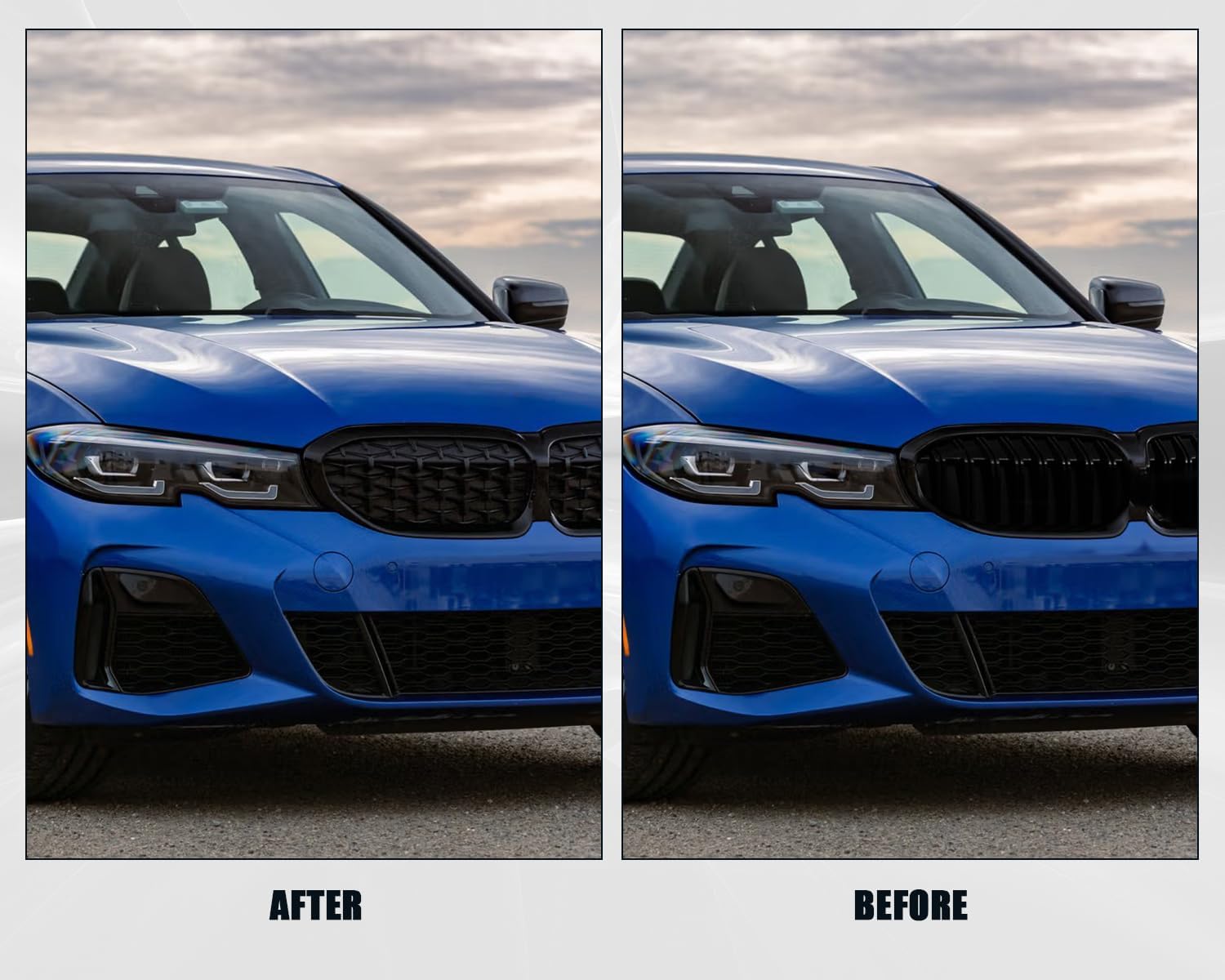 Front Kidney Grill Grille Fits for 2019-2022 BMW 3 Series G20 330i M340i,ABS Gloss Black Diamond Style Grill 51138072085