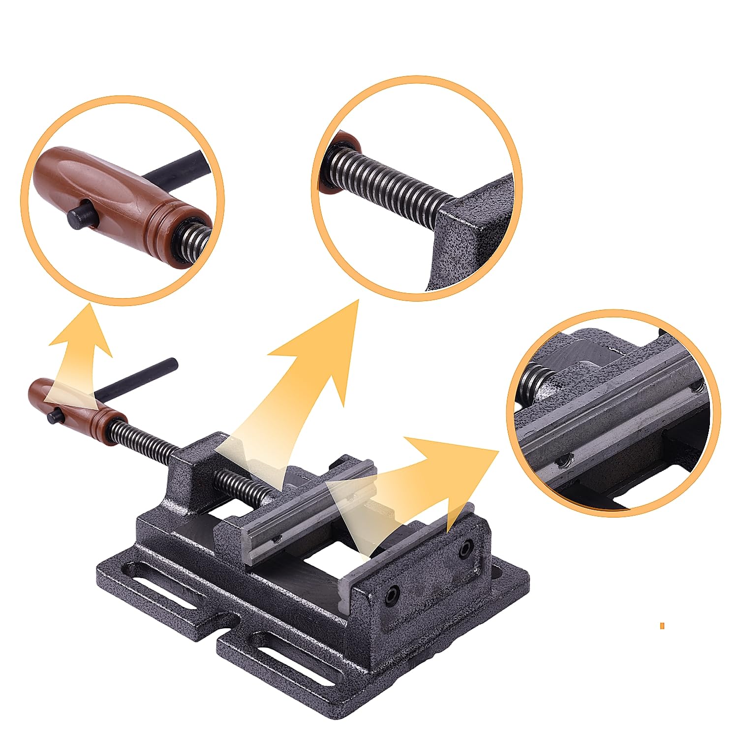 Drill Vice 110mm Machine Vice for Workbench with Soft Vice Guard Jaws, Black - Image 4