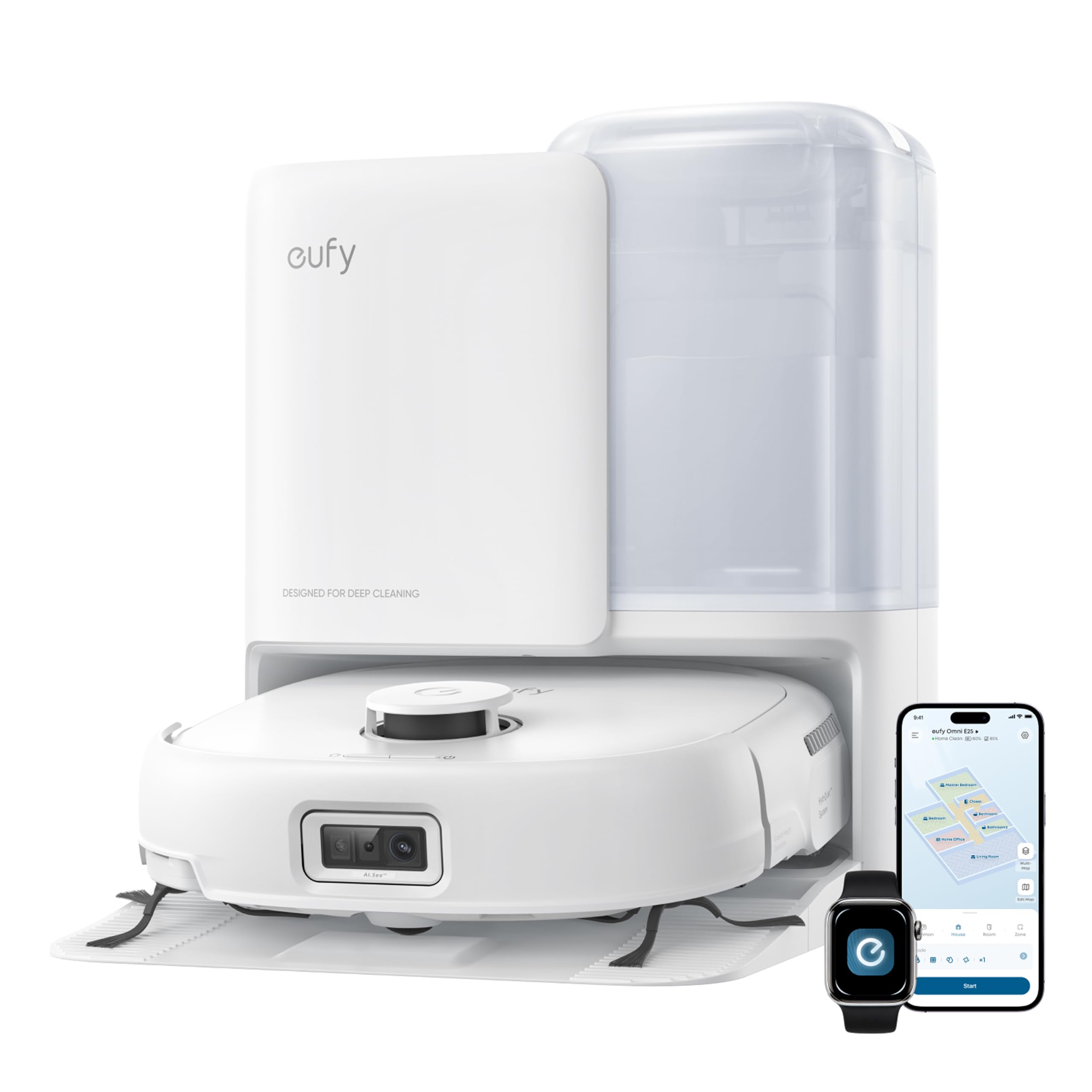 Amazon.com - eufy E25 Omni Robot Vacuum Cleaner with Mop, HydroJet